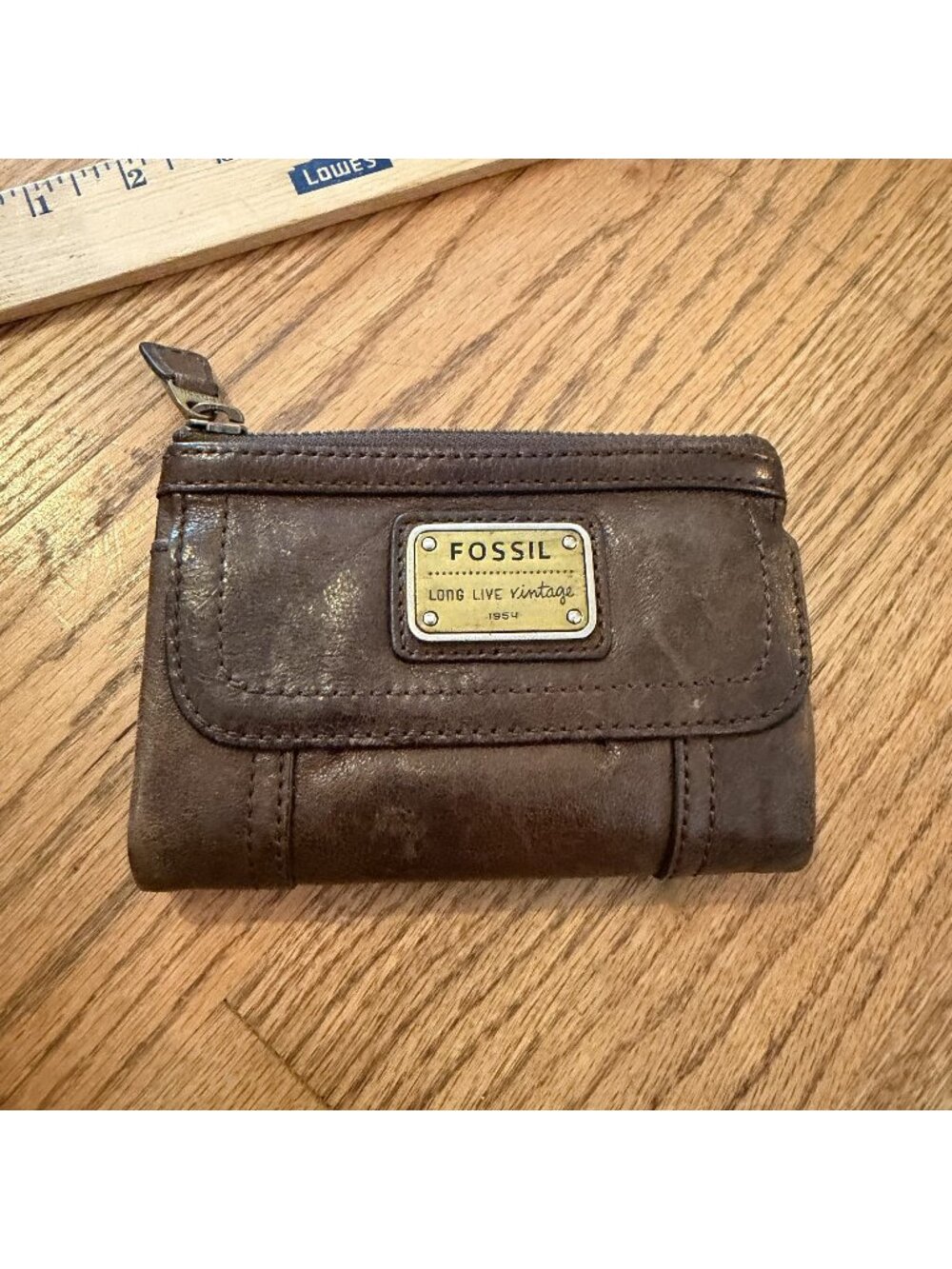 Fossil Womens Expresso Brown Leather Wallet Multifunction
